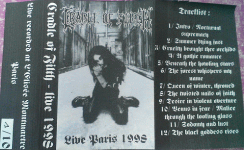 Cradle Of Filth : Live Paris 1998
